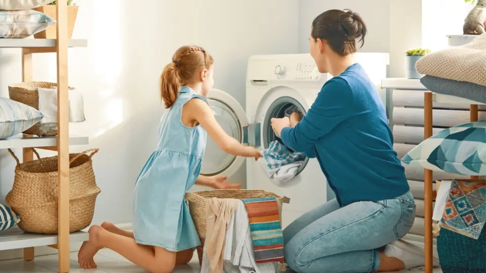 Washing Machine with Laundry